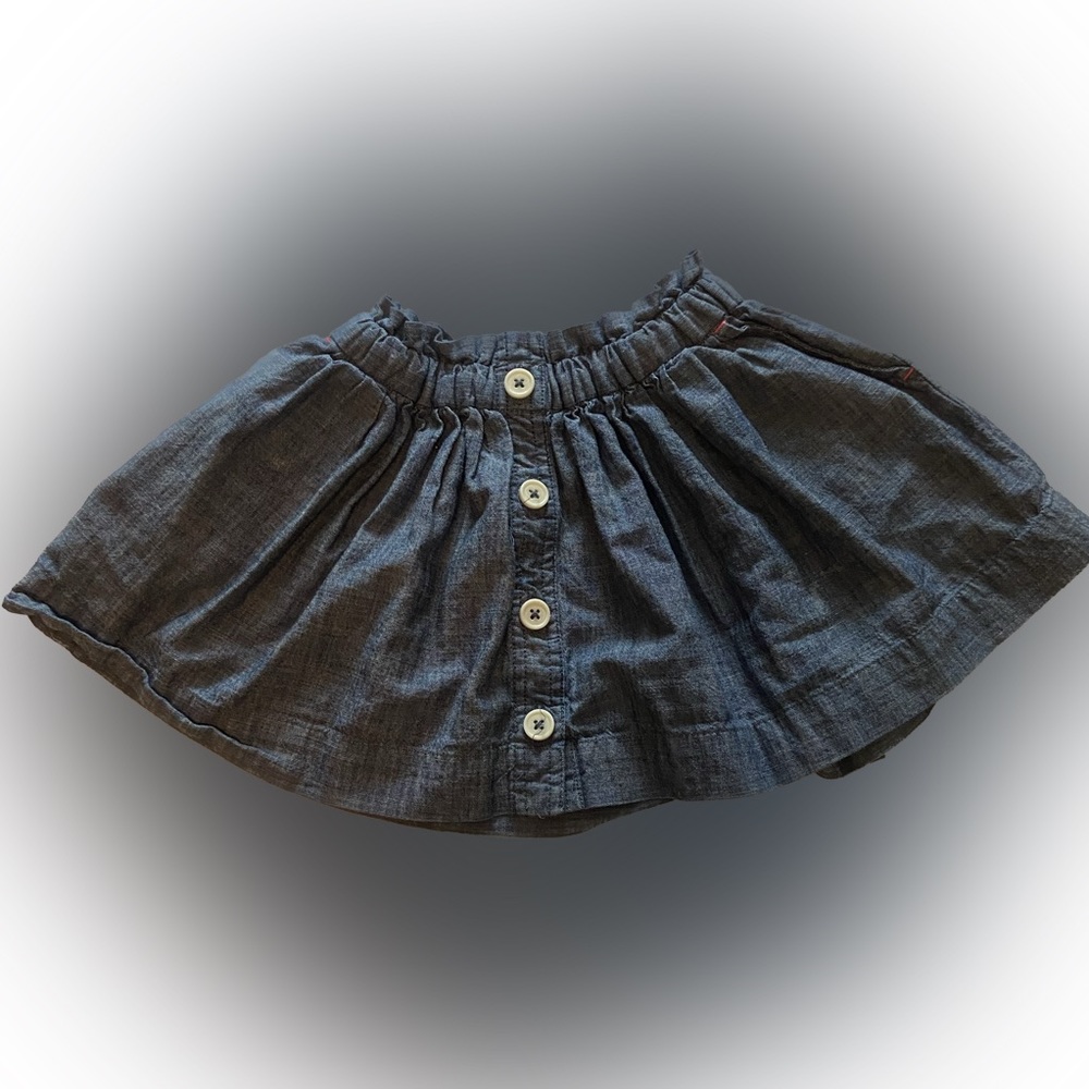 J. Crew Little Girls Cotton/Denim Skirt with pockets- Size XS (5-6)